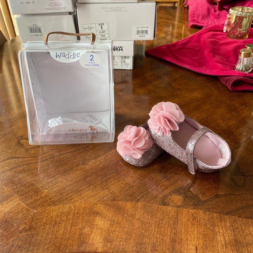 Pink glitter shoes